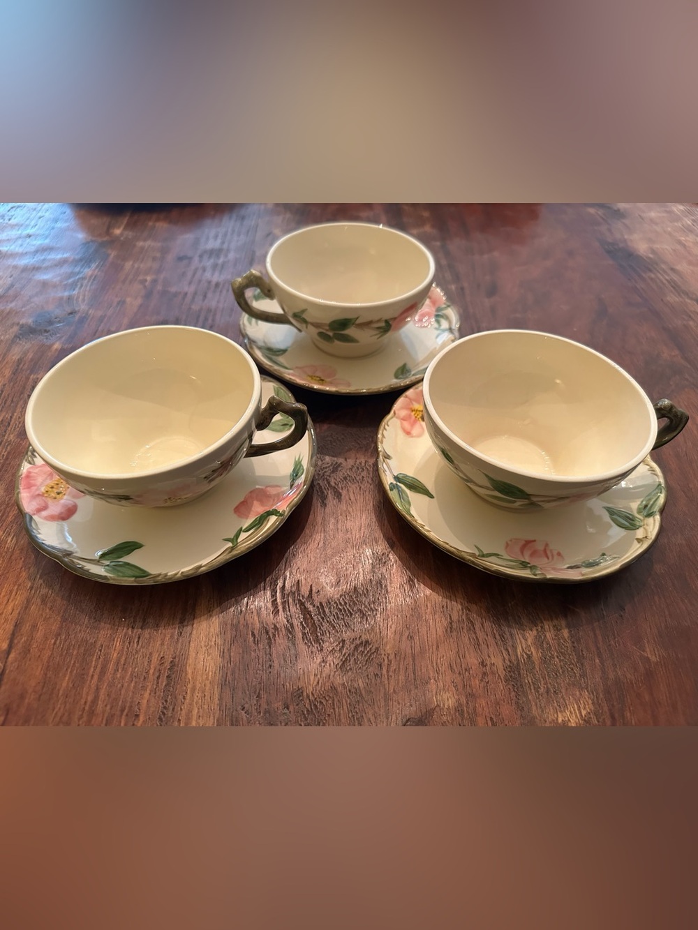 Franciscan Desert Rose Tea Cups and Saucers -three sets Made in USA/California
